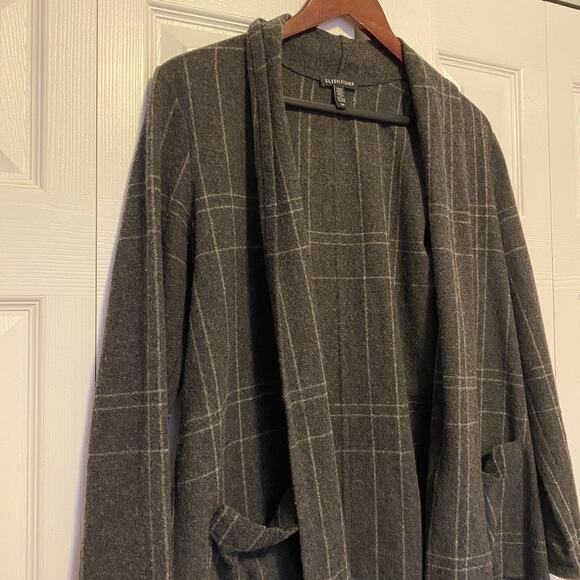 womens Eileen Fisher Gray open front cardigan size small - Picture 5 of 10